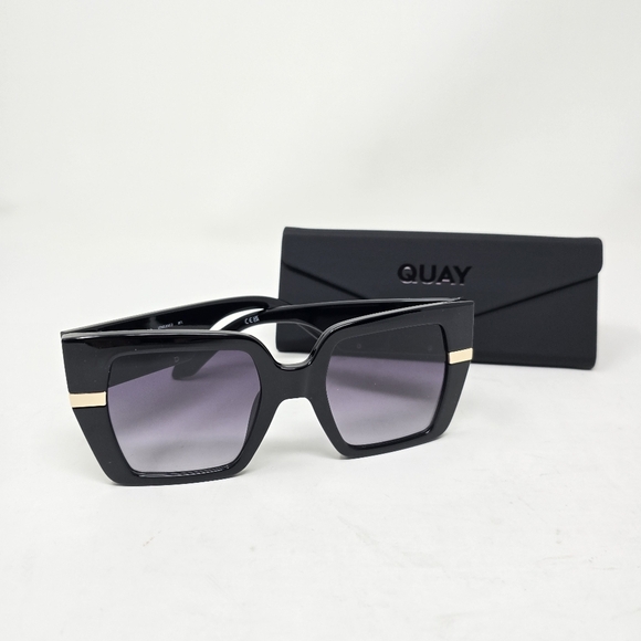 NIB Quay Notorious Oversized Square Frame Black Sunglasses - Picture 1 of 11